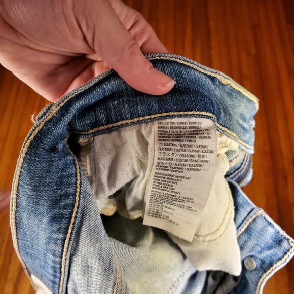 Abercrombie Fitch Ankle Jeans Distressed Denim Busted Knee Cotton Preppy Boho 25 - Picture 5 of 8